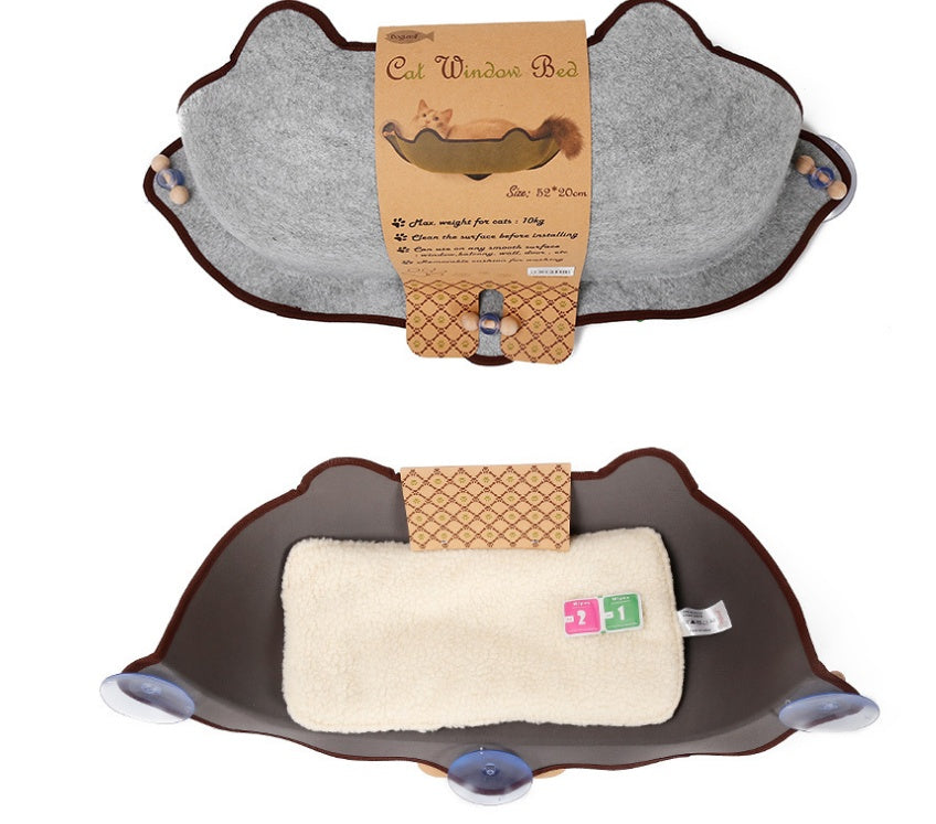 Hamak na okno dla kota – przyssawki, dwustronny, nośność 7,5 kg