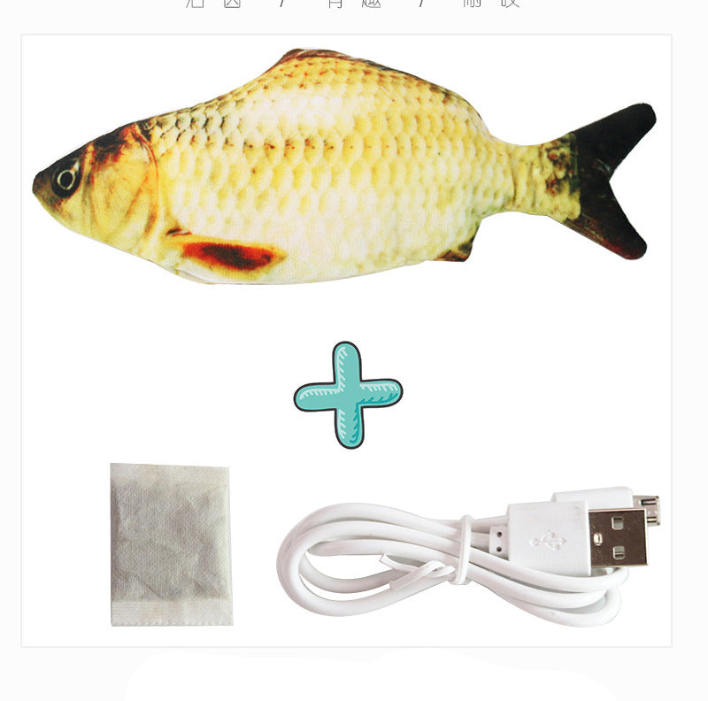Interaktywna rybka dla kota z czujnikiem dotyku – ładowanie USB, 30cm