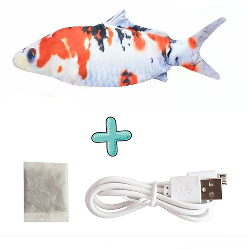 Interaktywna rybka dla kota z czujnikiem dotyku – ładowanie USB, 30cm