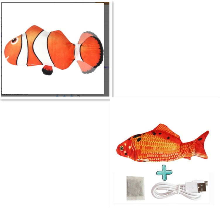 Interaktywna rybka dla kota z czujnikiem dotyku – ładowanie USB, 30cm