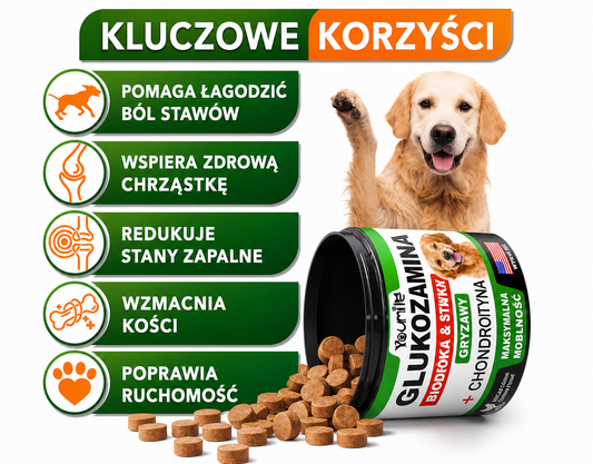 Suplement na stawy dla psa – glukozamina i chondroityna, 120 szt.