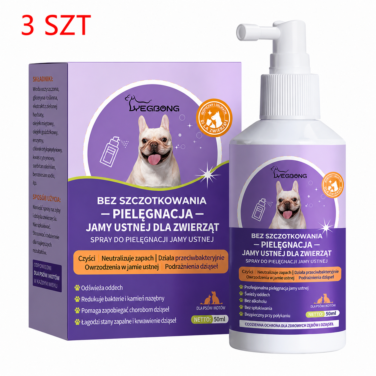 Spray do higieny jamy ustnej dla psów i kotów