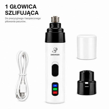 Elektryczna szlifierka do pazurów dla psa i kota – cicha, USB