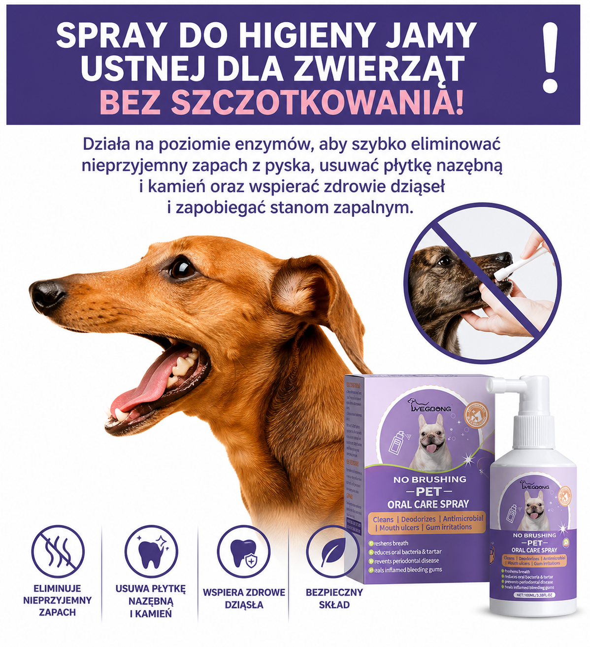 Spray do higieny jamy ustnej dla psów i kotów